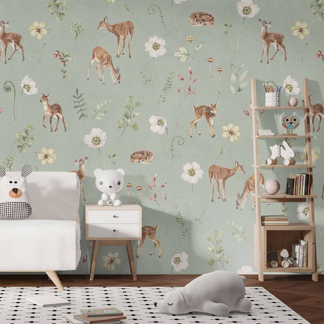 Fototapete Rehkitz-Traum im Grünen - Kikki Belle