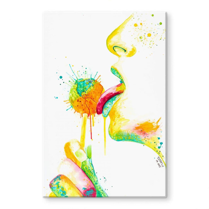 Glasbild Buttafly - Lollipop