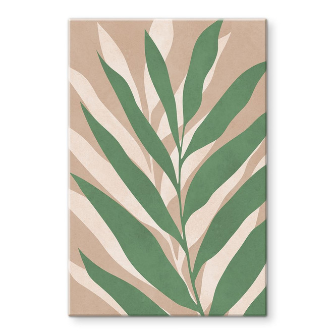 Glasbild Tropische Zweige im sanften Farbspiel - Costa