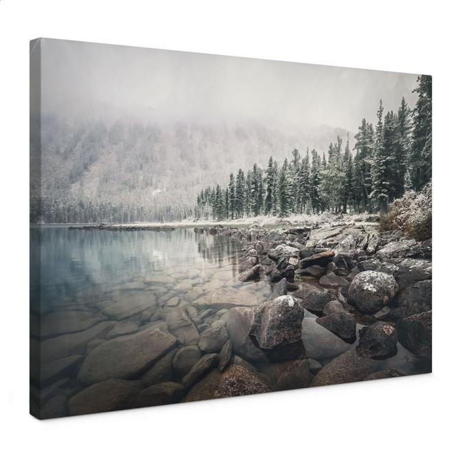 Leinwandbild Winterwald am See - Rostovskiy