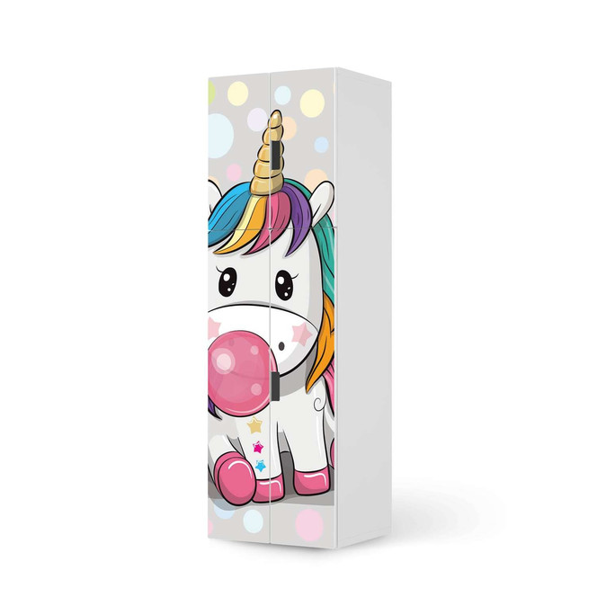Möbelfolie IKEA Stuva / Malad - 2 grosse Türen und 2 kleine Türen - Rainbow das Einhorn- Bild 1