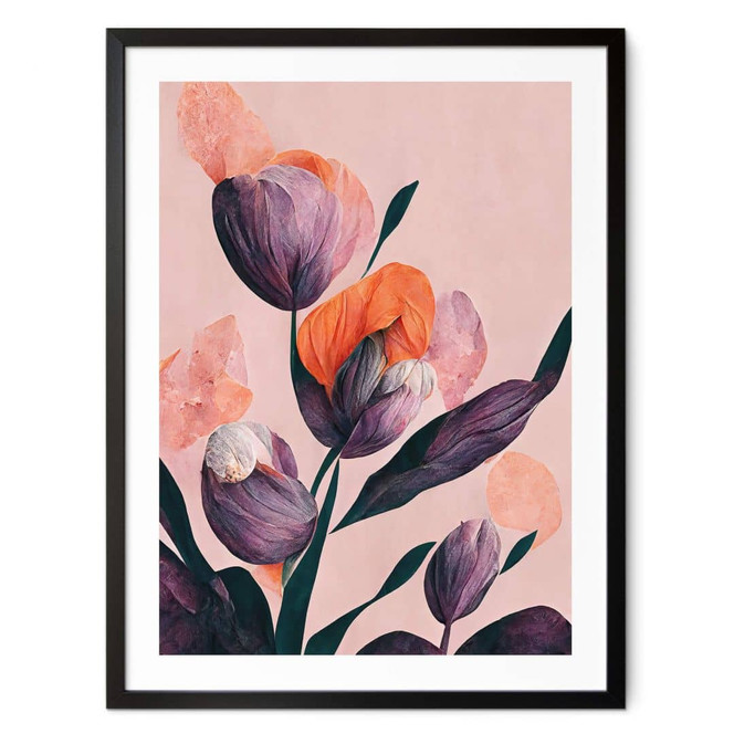 Poster Treechild - Lila Tulpen in Abstraktion