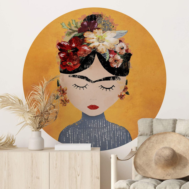 Wandtattoo Treechild - Blumige Frida - Rund