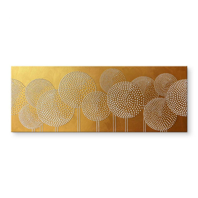 Acrylglasbild Blumen aus weissen Perlen - Grande - Panorama