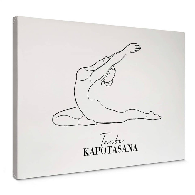 Leinwandbild Yoga - Taube - Line Art