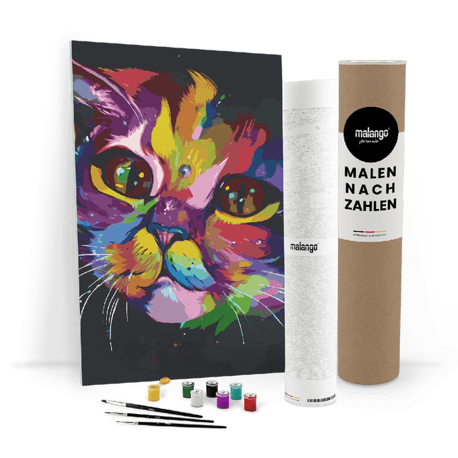 Malen nach Zahlen Leinwandbild - Katze Käthe