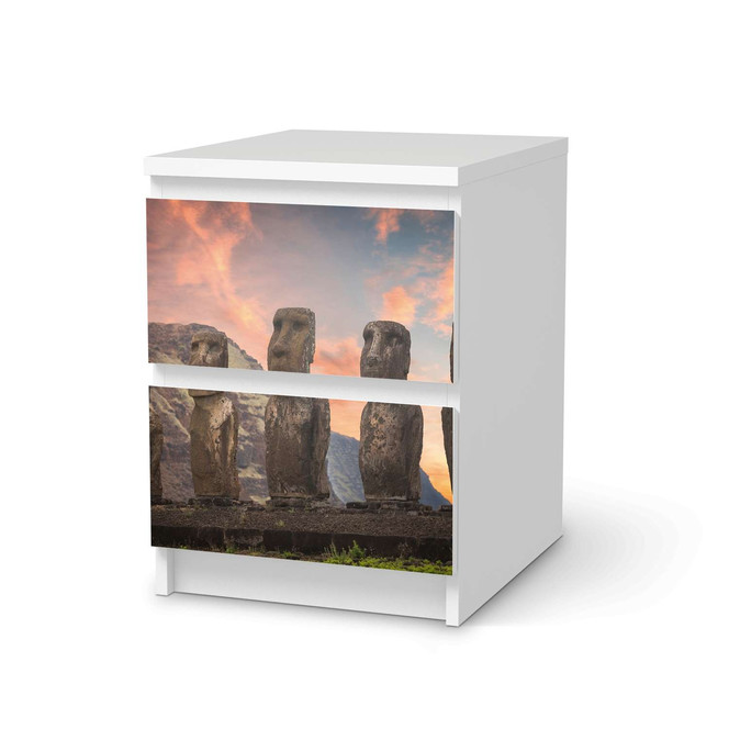 Möbelfolie IKEA Malm Kommode 2 Schubladen - Easter Island- Bild 1