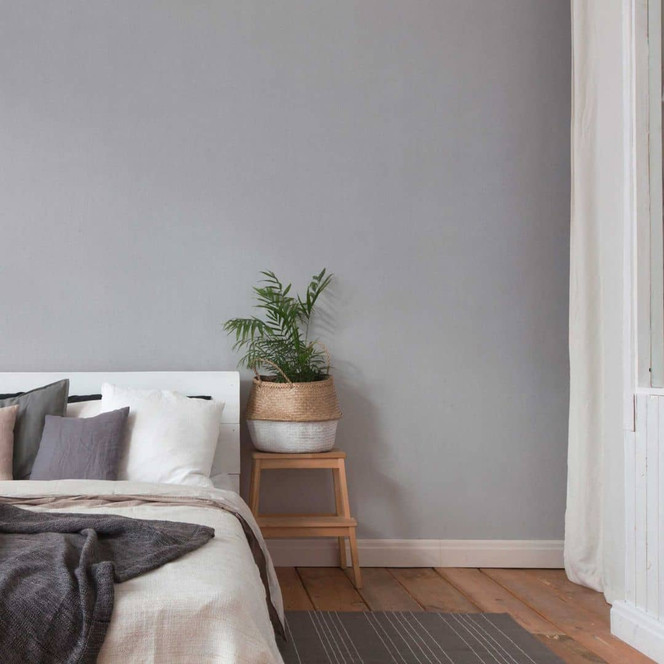 Unitapete Grau - Vliestapete Schlafzimmer - Einfarbige Tapete Wohnzimmer