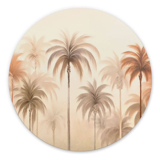Wandbild Tropische Landschaft mit Palmen - Haase - Alu-Dibond - Rund
