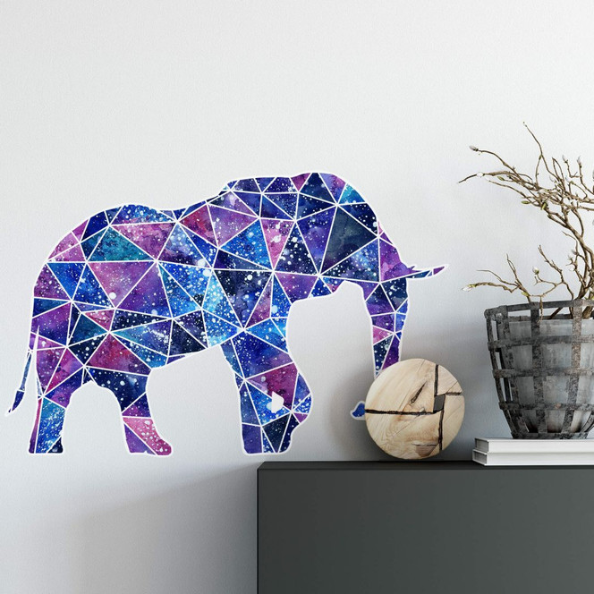 Wandtattoo Polygon Galaxie Elefant