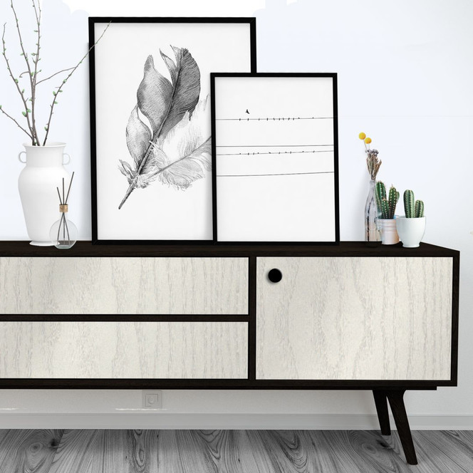 Dekofolie White Holzoptik - selbstklebend  - Bild 1