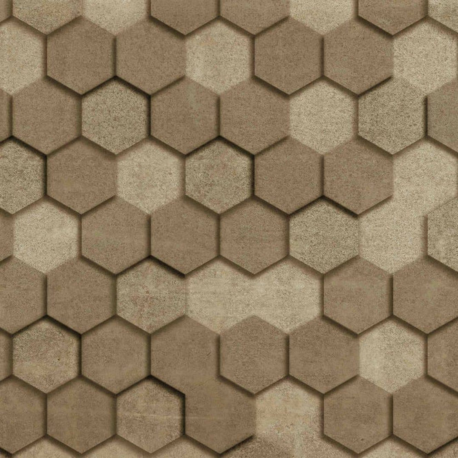 Fototapete Geometrisch GraphicBlocks2 beige braun - Vliestapete Designwalls 2 - 2.55x3.5 m