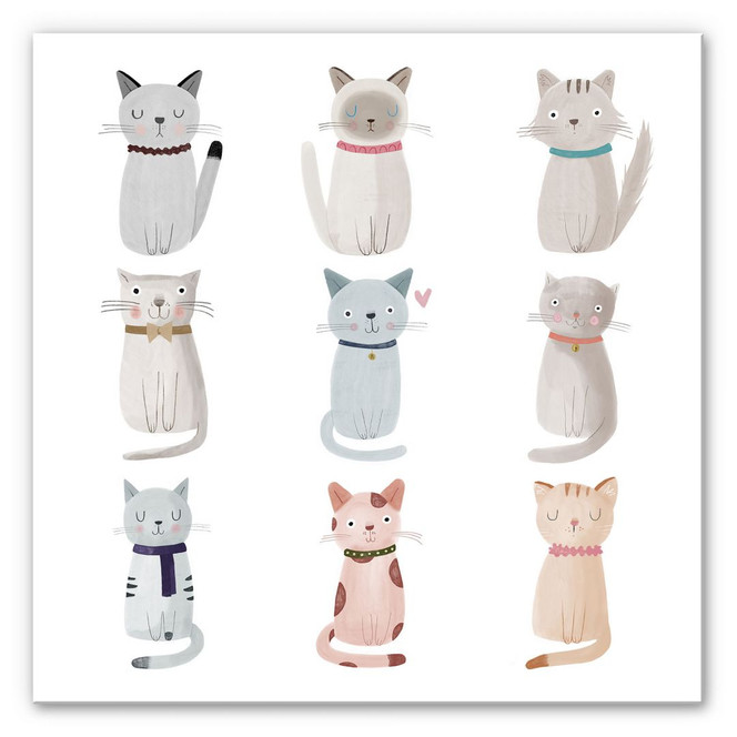 Hartschaumbild Loske - Cat Family