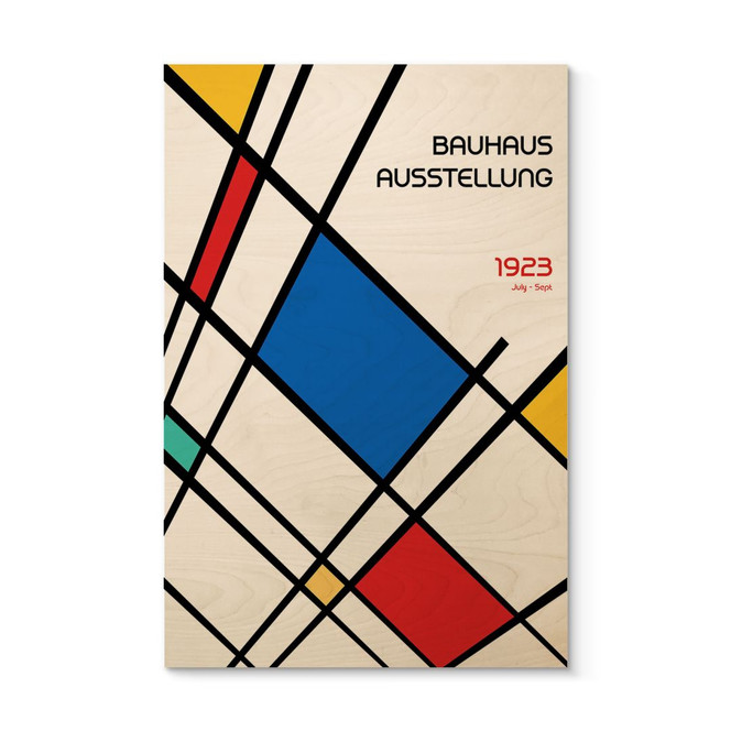 Holzbild Retro Bauhaus Ausstellung 1923 - Retrodrome