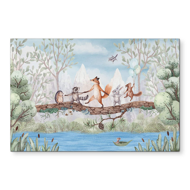 Wandbild Tierischer Ausflug in der Natur - Oliver Robins - Alu-Dibond