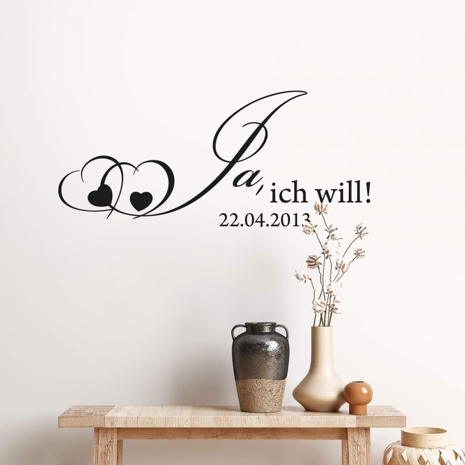 Wandtattoo & Datum Ja, ich will