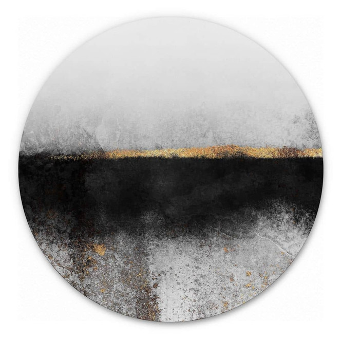 Alu-Dibond Fredriksson - Russ und Gold - Rund