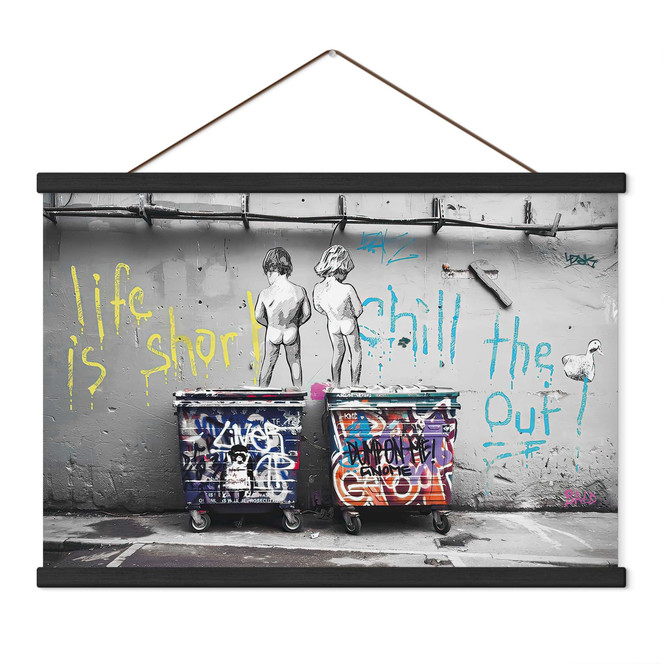 Stoffbild Life is short - Banksy