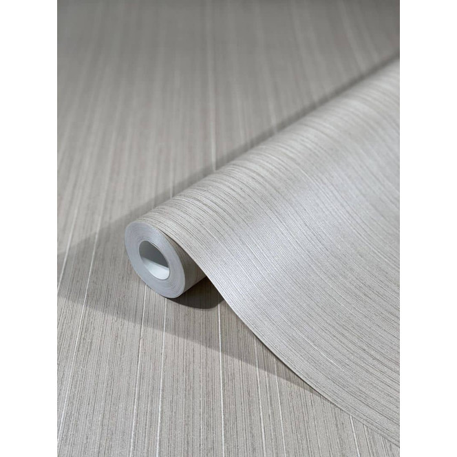 Vliestapete mit glänzenden feinen Streifen und Linien grau, beige Streifen von Harald Glööckler
