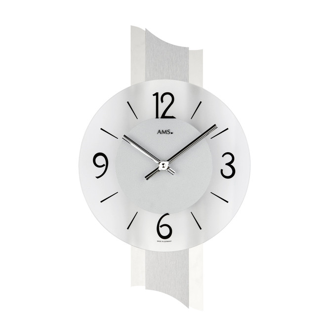 Wanduhr Schiefer Applikation auf geschliffenem Aluminium