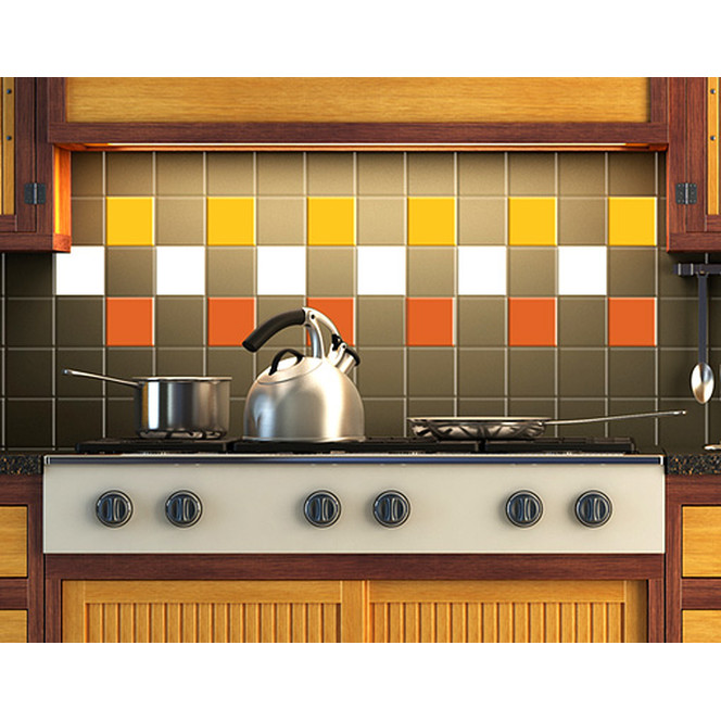 Fliesenaufkleber Drei Wunschfarben 18er Set