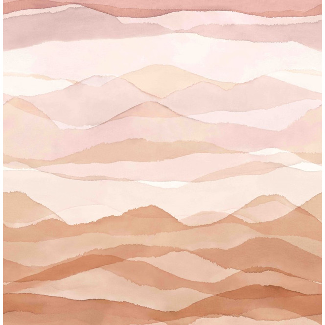 Fototapete Wandtapete mit Motiv Zarte Aquarell-Landschaft in Beige und Rosé 2.7 x 2.65 m