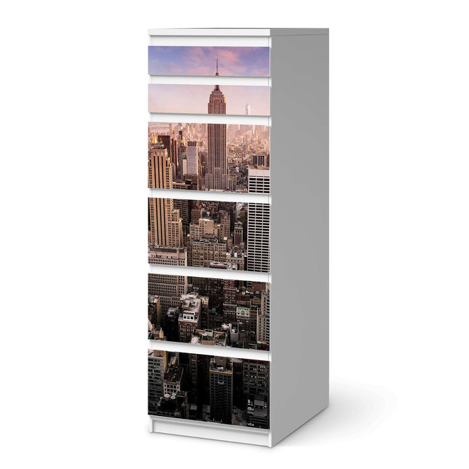 Klebefolie IKEA Malm Kommode 6 Schubladen (schmal) - Big Apple- Bild 1