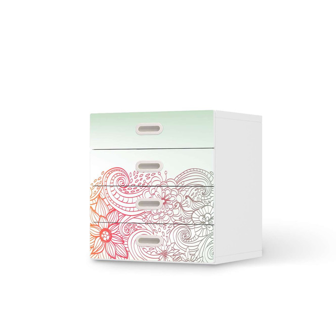 Klebefolie IKEA Stuva / Fritids Kommode - 4 Schubladen - Floral Doodle- Bild 1