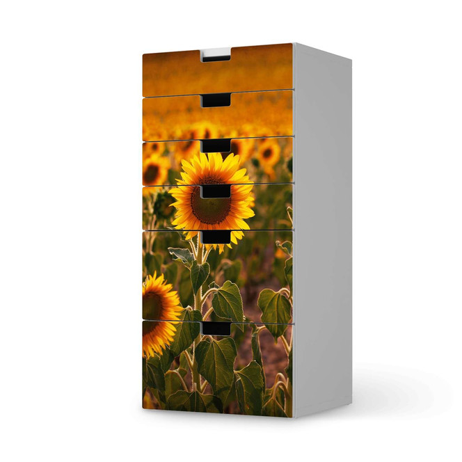 Klebefolie IKEA Stuva / Malad Kommode - 6 Schubladen - Sunflowers- Bild 1