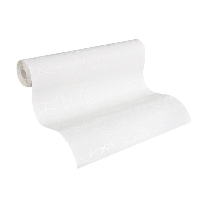 A.S. Création Vliestapete Meistervlies Tapete mit Kreisen überstreichbar weiss