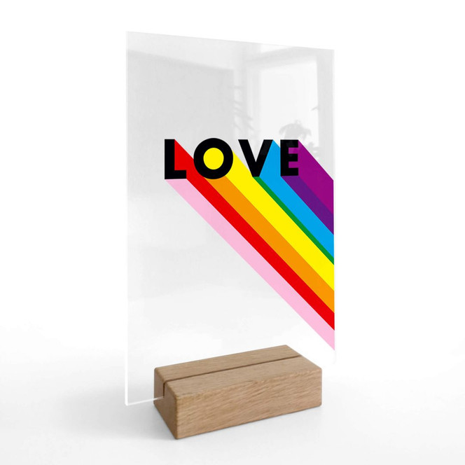 Tischaufsteller LGBTQIA& Love Regenbogen