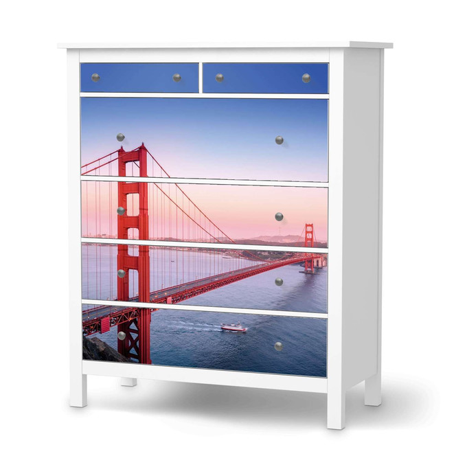 Klebefolie IKEA Hemnes Kommode 6 Schubladen - Golden Gate- Bild 1