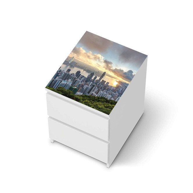 Möbelfolie IKEA Malm Kommode 2 Schubladen oben - Hong Kong- Bild 1