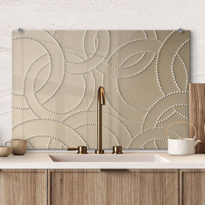 Spritzschutz Abstrakte Ringe beige - Grande