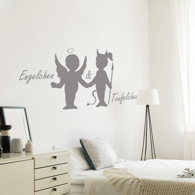 Wandtattoo Engelchen & Teufelchen 3