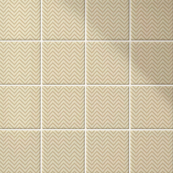 Fliesenaufkleber Boho - Fischgrätenmuster sand - 12er Set