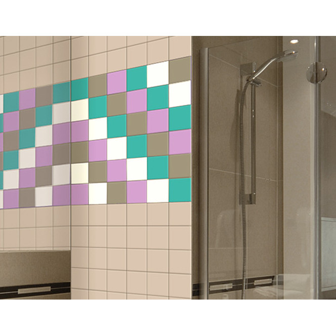 Fliesenaufkleber Vier Wunschfarben 36er Set