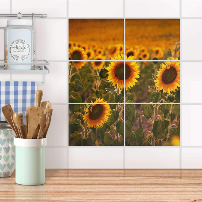 Fliesenfolie quer - Sunflowers