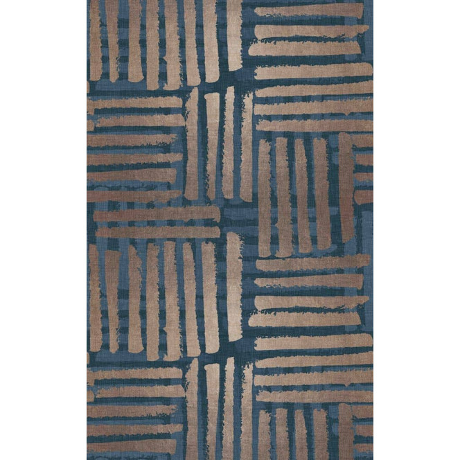 Fototapete Motivtapete Abstraktes Streifenmuster in Blau und Beige im Pinsel-Look 3.4 x 2.12 m