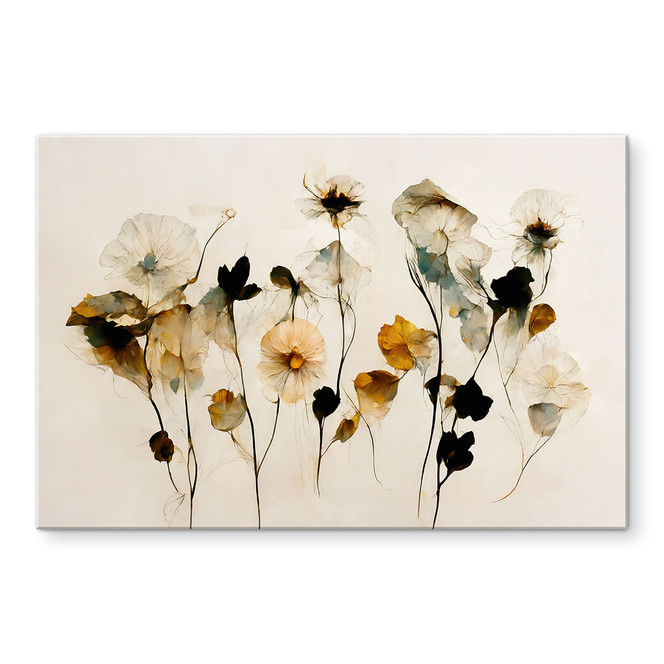 Glasbild Filigrane Trockenblumen in Naturtönen - Treechild