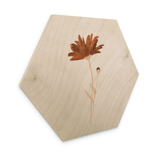 Hexagon Holzbild Wildblume abstrakt - Goed Blauw