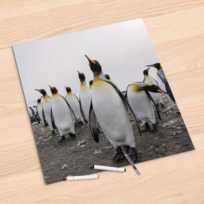 Folienbogen (60x60cm) - Penguin Family- Bild 1