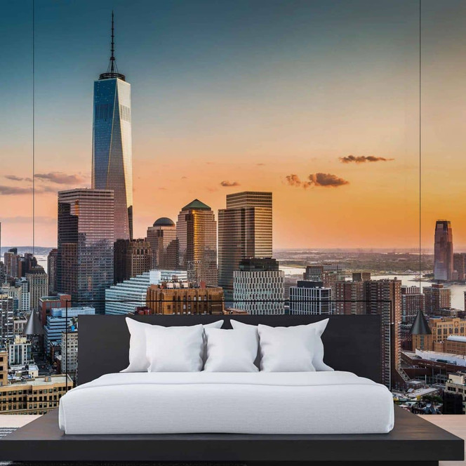 Fototapete Architektur ManhattanSkyli blau grau - Vliestapete Designwalls 2 - 2.55x3.5 m