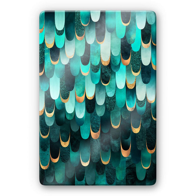 Glasbild Fredriksson - Türkise Federn