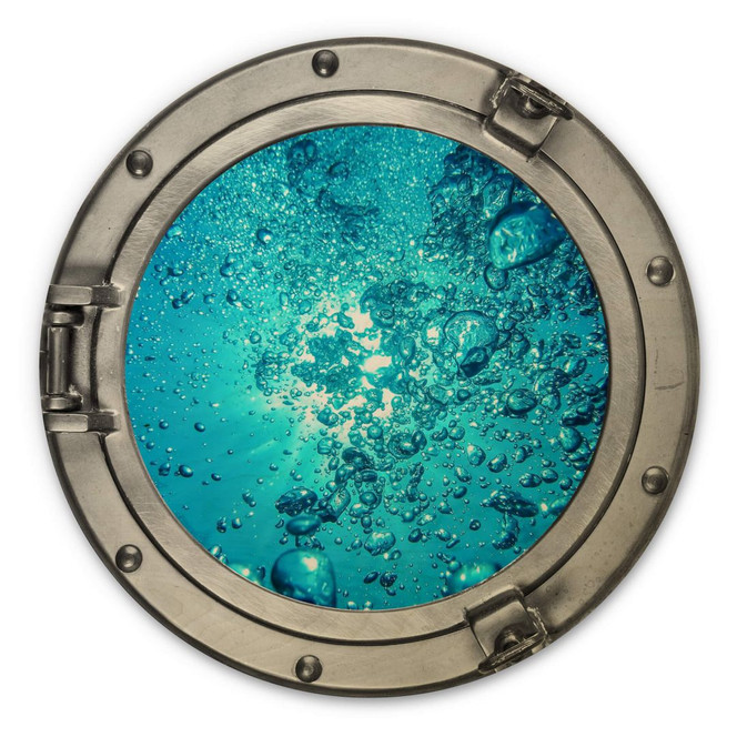 Holzbild 3D-Optik Bullauge - Sound of a Ocean - Rund