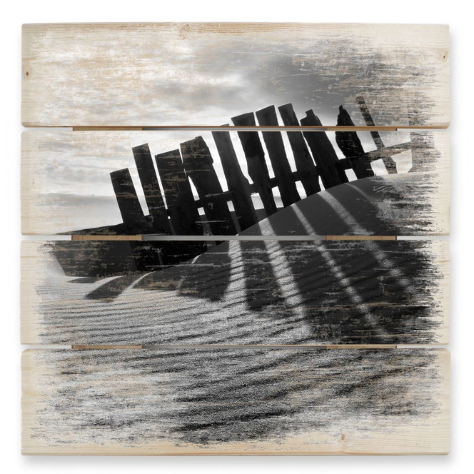 Holzbild Strandlandschaft - 40 x 41.5 cm