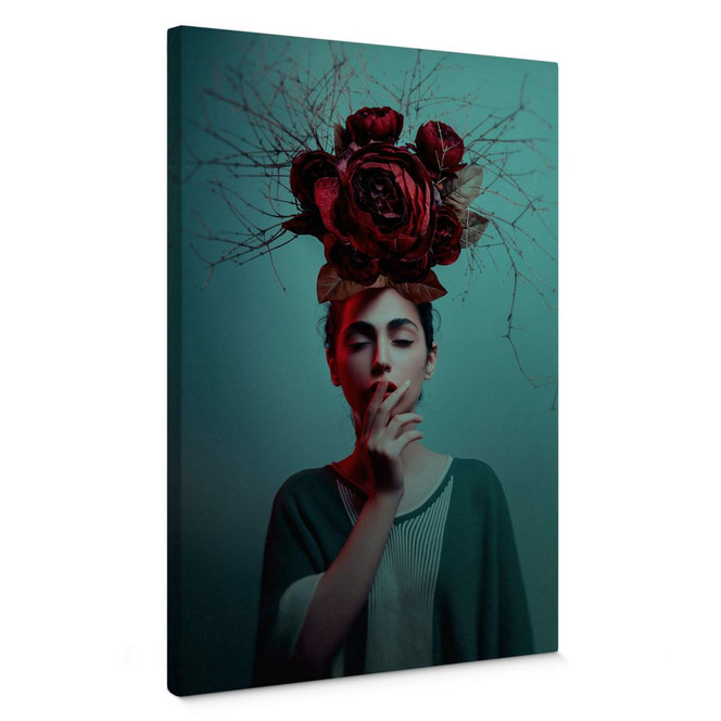 Leinwandbild Amin - Blumen im Haar