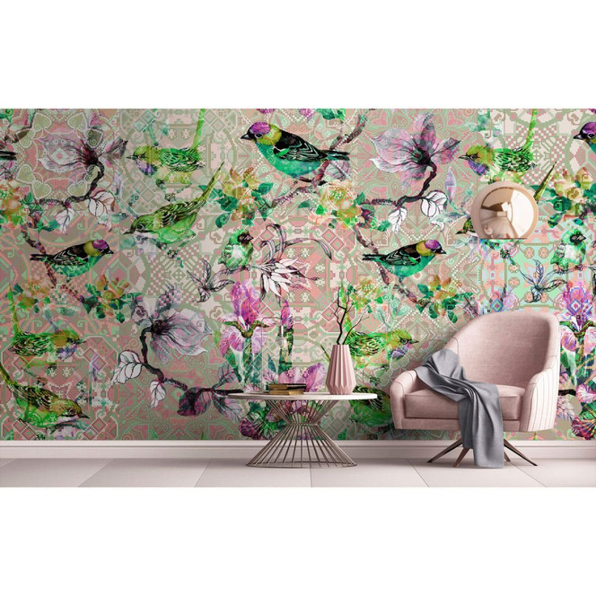 Livingwalls Fototapete Walls by Patel mosaic birds 2 - Bild 1