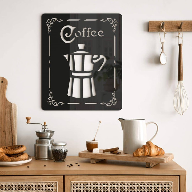Acryldeko Coffee Schild - Espresso Kaffeekanne