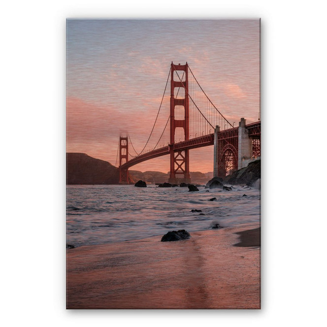 Alu-Dibond Bild mit Kupfereffekt Colombo - Golden Gate Bridge